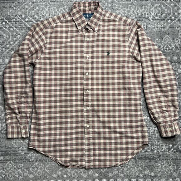 Polo Ralph Lauren Button Up Shirt Mens Medium Plaid Pony Logo - Picture 1 of 10